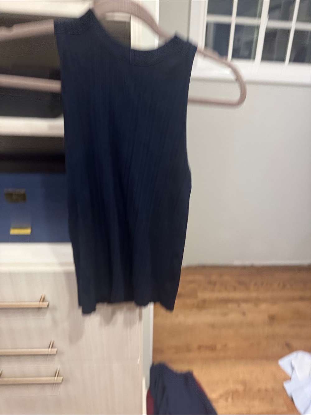Banana Republic Navy Ribbed Sleeveless Turtleneck Sweater